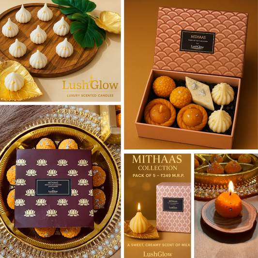 ✨ Mithaas in Every Glow: Introducing LushGlow’s Festive Candle Collection